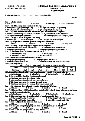 Đề kiểm tra giữa học kì II Địa lí lớp 11 - Mã đề 112 - Năm học 2016-2017 - Trường THPT Bất Bạt